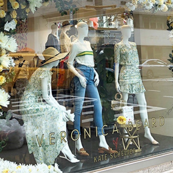 Veronica Beard x Kate Shelter Pouf Sleeve Striped Button Shoulder Top Tee - L - Picture 3 of 15